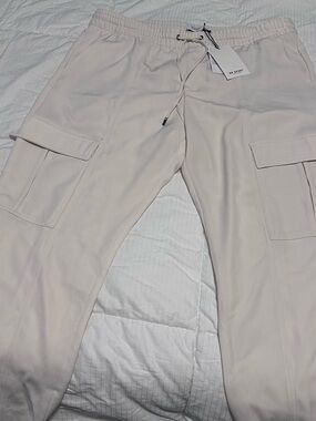 Women Cargo Joggers - Cream